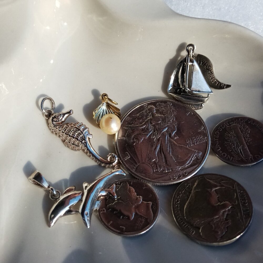 A lot of 4 Sea Themed S.S Charms - Picture 3 of 3